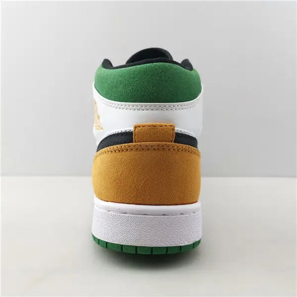 AIR JORDAN 1 MID SE WHITE LASER ORANGE LUCKY GREEN (GS) 