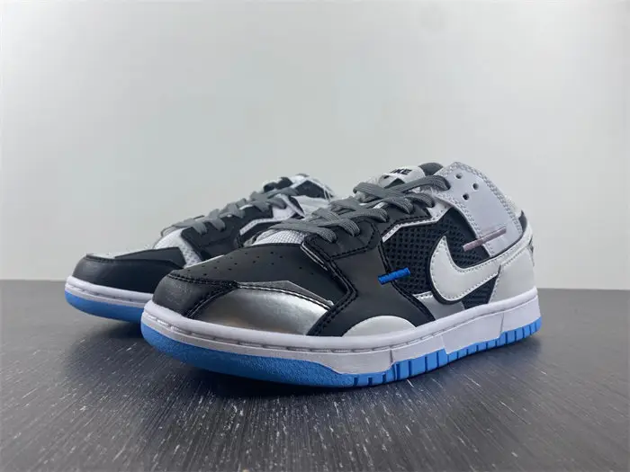 Nike Dunk Low Scrap Black Neutral Grey University Blue White 