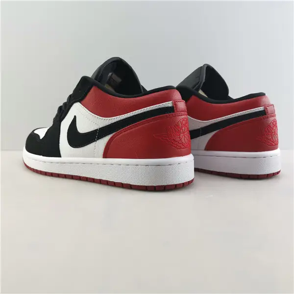 AIR JORDAN 1 LOW BLACK TOE WHITE BLACK-GYM RED 