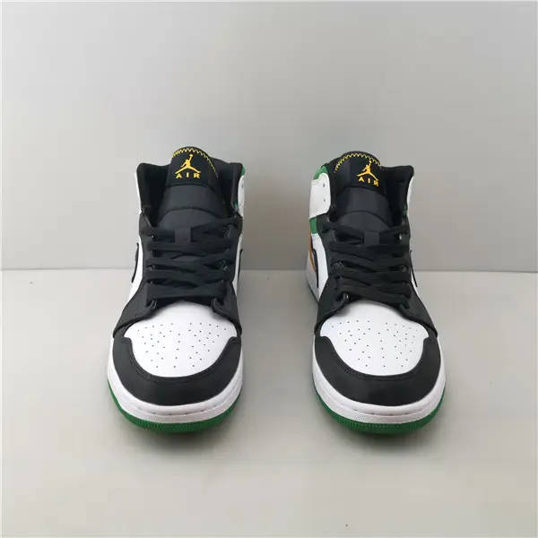 AIR JORDAN 1 MID SE WHITE LASER ORANGE LUCKY GREEN (GS) 