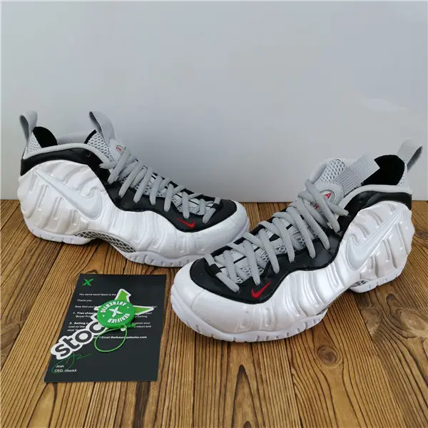 NIKE AIR FOAMPOSITE PRO WHITE BLACK UNIVERSITY RED  BDC355