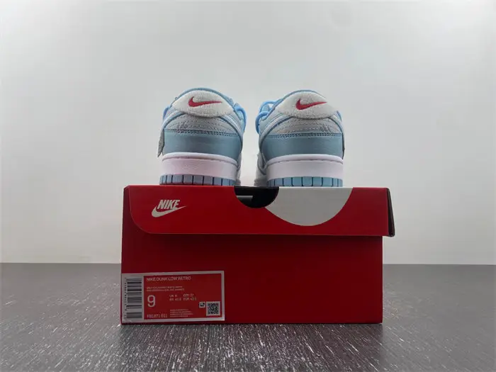 Nike Dunk Low Retro Fleece Swoosh Worn Blue 