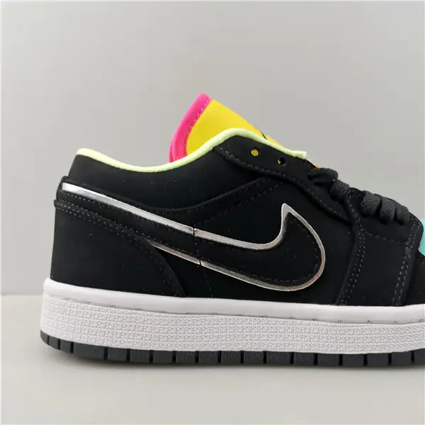Jordan 1 Low Black Aurora Green Laser Orange 