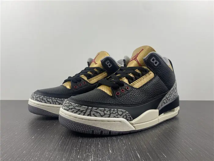 Jordan 3 Retro Black Cement Gold 