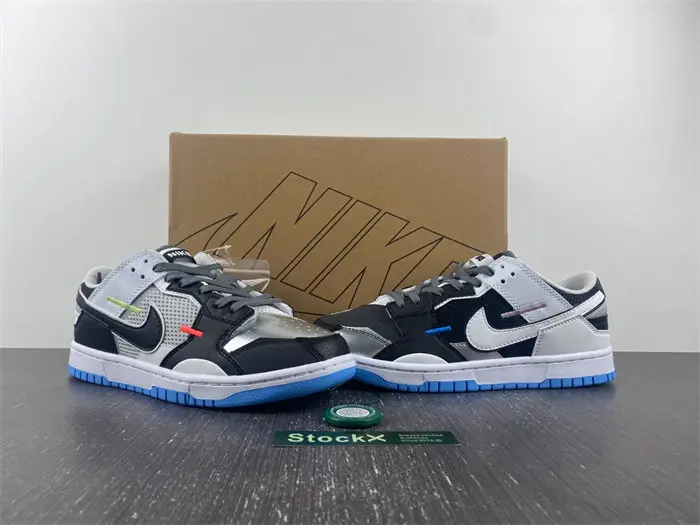 Nike Dunk Low Scrap Black Neutral Grey University Blue White 