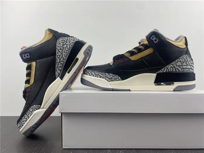 Jordan 3 Retro Black Cement Gold 