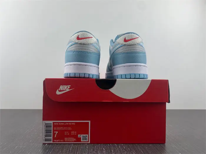 Nike Dunk Low Retro Fleece Swoosh Worn Blue 
