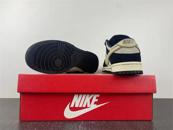 Nike Dunk Low LX Black Suede Team Gold 