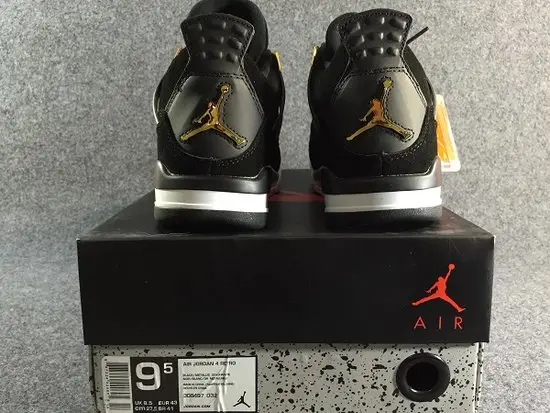 Authentic Air Jordan 4 Gold-Metllic 
