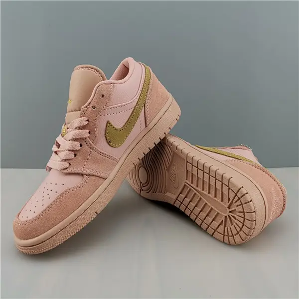 Air Jordan 1 Low I AJ1 Coral Stardust Pink Club Gold Men Shoes 