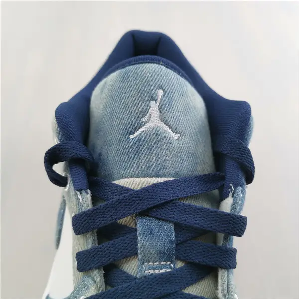 AIR JORDAN 1 LOW WHITE BLACK DENIM BLUE 