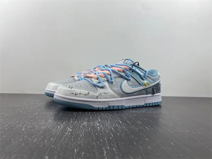 Nike Dunk Low Retro Fleece Swoosh Worn Blue 