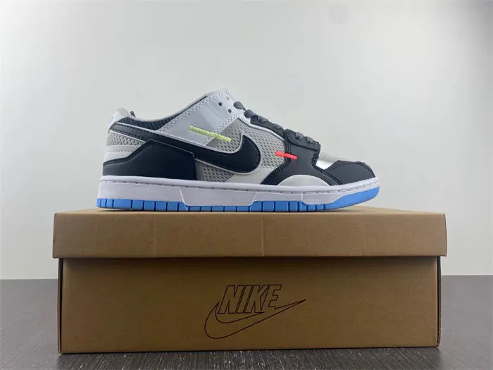 Nike Dunk Low Scrap Black Neutral Grey University Blue White 