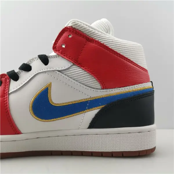 Jordan 1 Mid Sail Red Black Blue 