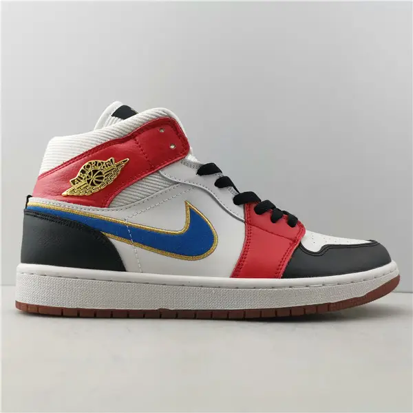 Jordan 1 Mid Sail Red Black Blue 