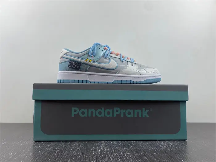 Nike Dunk Low Retro Fleece Swoosh Worn Blue 