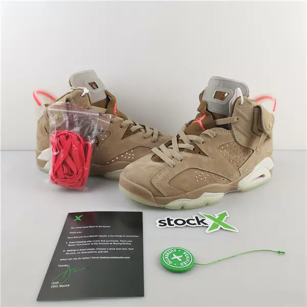 JORDAN 6 RETRO TRAVIS SCOTT BRITISH KHAKI - 
