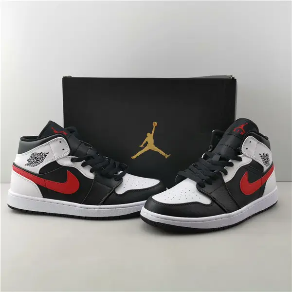Air Jordan 1 Mid  Black White  FAB66