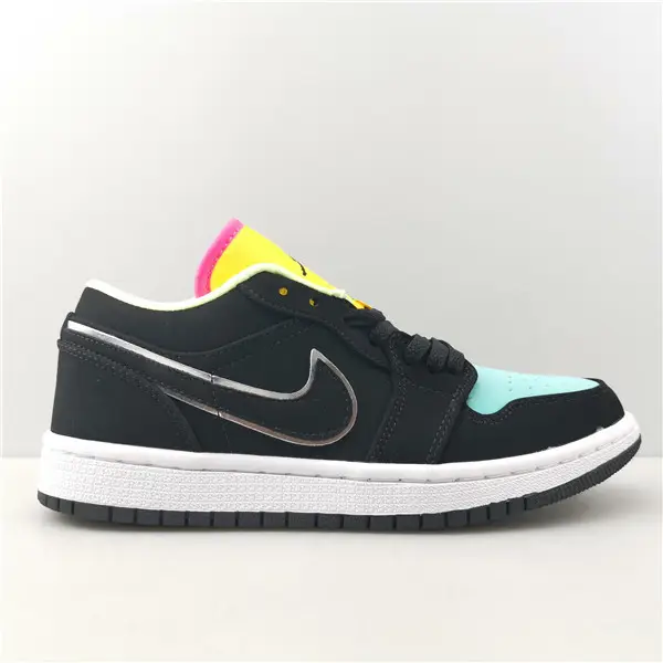 Jordan 1 Low Black Aurora Green Laser Orange 