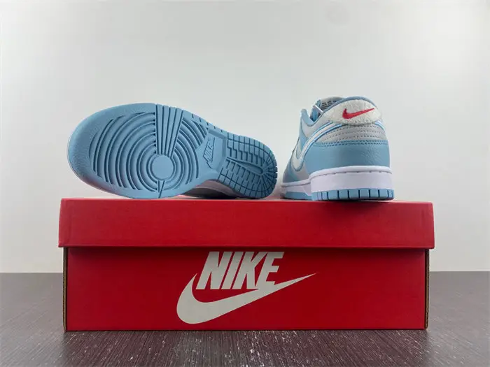Nike Dunk Low Retro Fleece Swoosh Worn Blue 