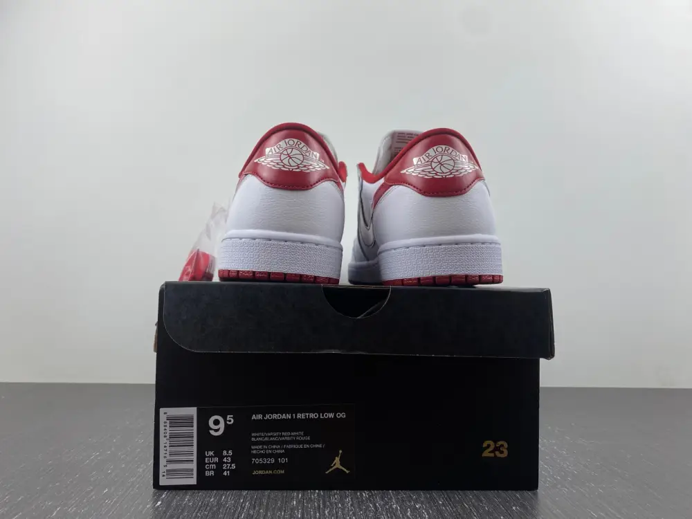 Jordan 1 Retro Low White Varsity Red 