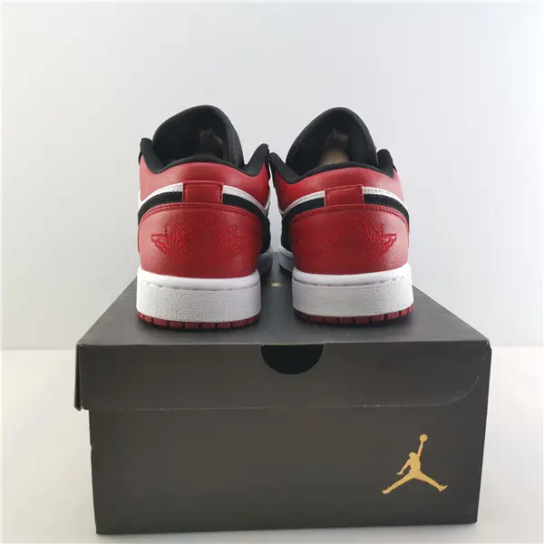 AIR JORDAN 1 LOW BLACK TOE WHITE BLACK-GYM RED 