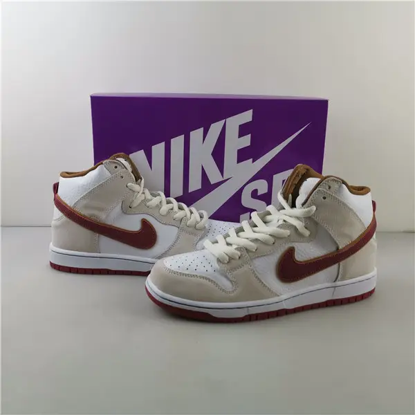 Nike SB Dunk High Sail Bright Crimson 
