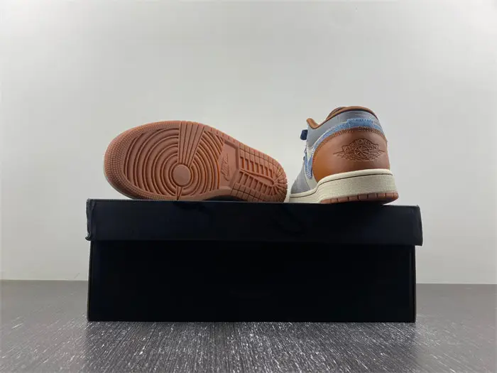Air Jordan 1 Low SE Phantom Repaired Denim Swoosh 