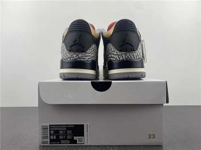 Jordan 3 Retro Black Cement Gold 