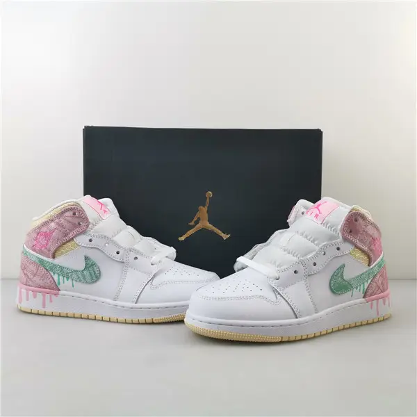 AIR JORDAN 1 MID GS PAINT DRIP 