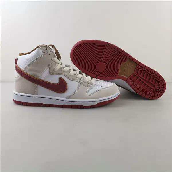 Nike SB Dunk High Sail Bright Crimson 