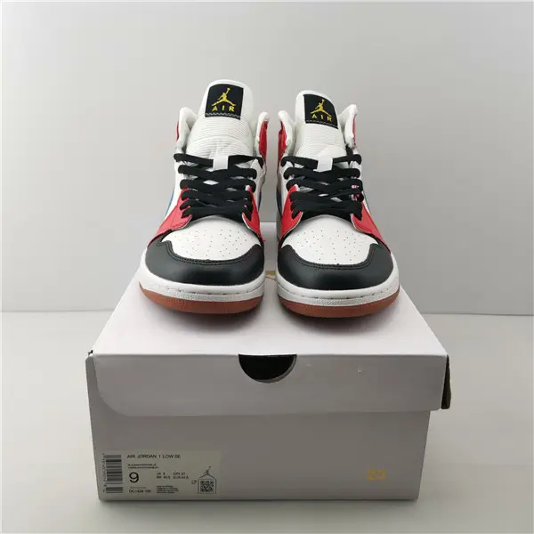 Jordan 1 Mid Sail Red Black Blue 