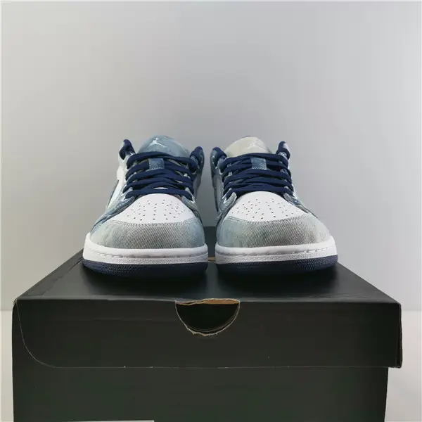 AIR JORDAN 1 LOW WHITE BLACK DENIM BLUE 