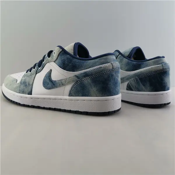 AIR JORDAN 1 LOW WHITE BLACK DENIM BLUE 