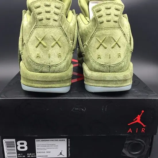 Air Jordan 4 KAWS 'Cool Green' Glow In 