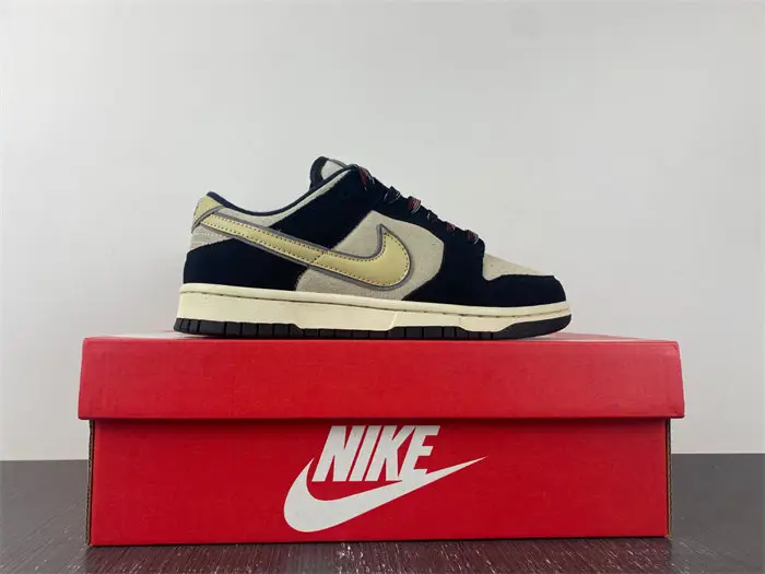 Nike Dunk Low LX Black Suede Team Gold 