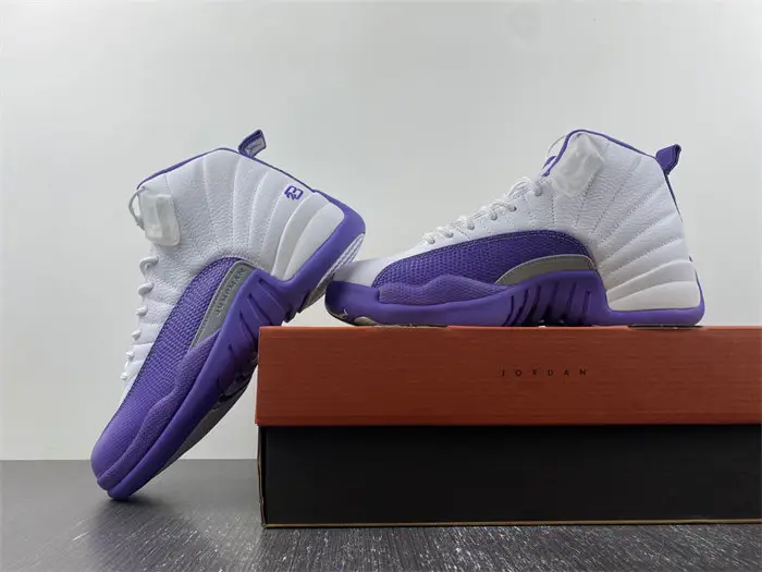 Jordan 12th Generation Nike Air Jordan 12 White Purple Headcoat Authentic 50., Product Number 