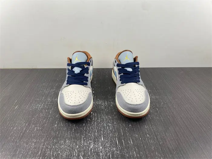Air Jordan 1 Low SE Phantom Repaired Denim Swoosh 