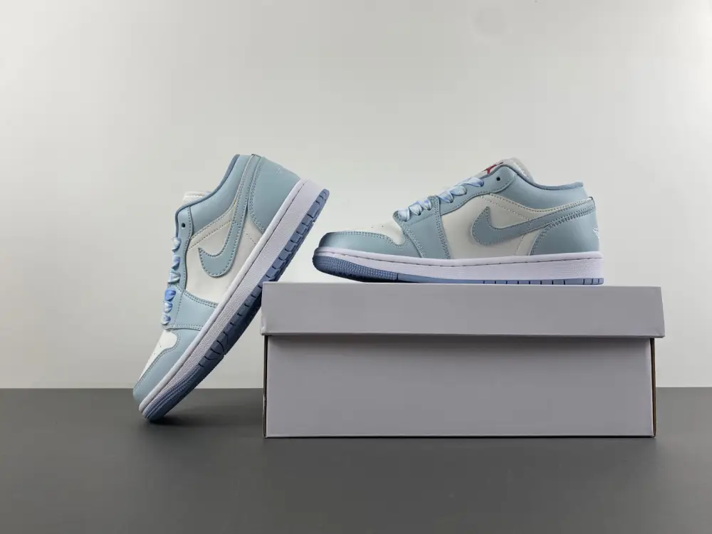 Air Jordan 1 Low White Jade Colorful Ribbon 