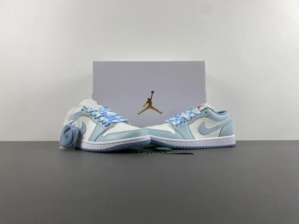 Air Jordan 1 Low White Jade Colorful Ribbon 