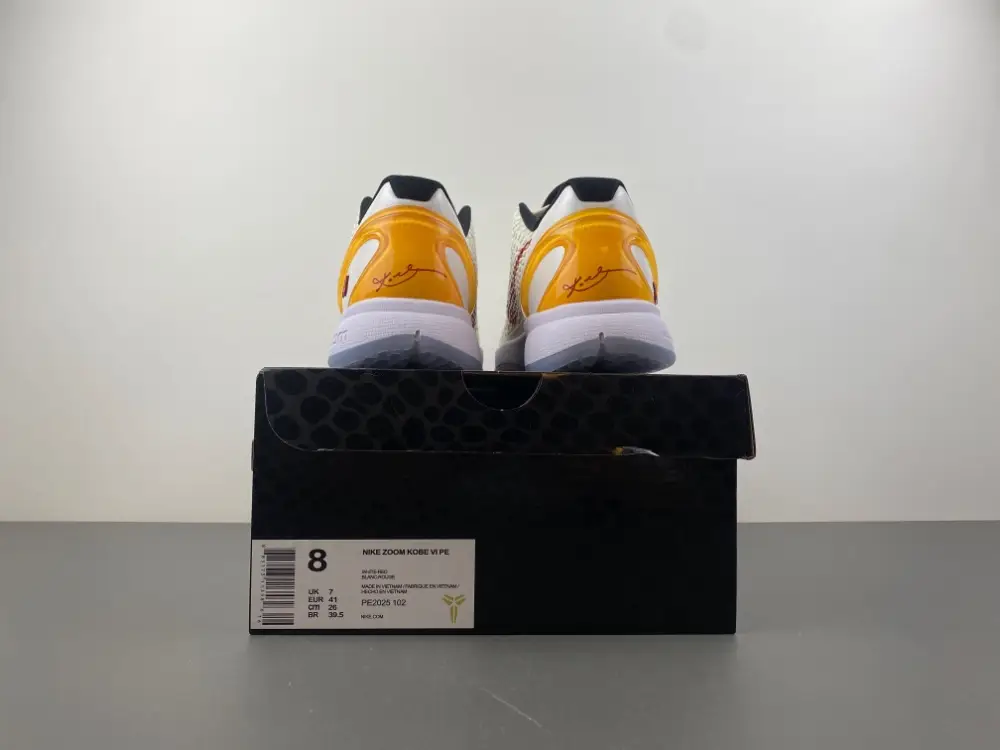 NIKE ZOOM KOBE 6 白红黄色 